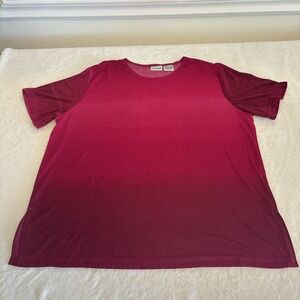 Vintage 90s Liz Baker Lycra Top Dark Rose Fuchsia Hombre Women's Top Size XL